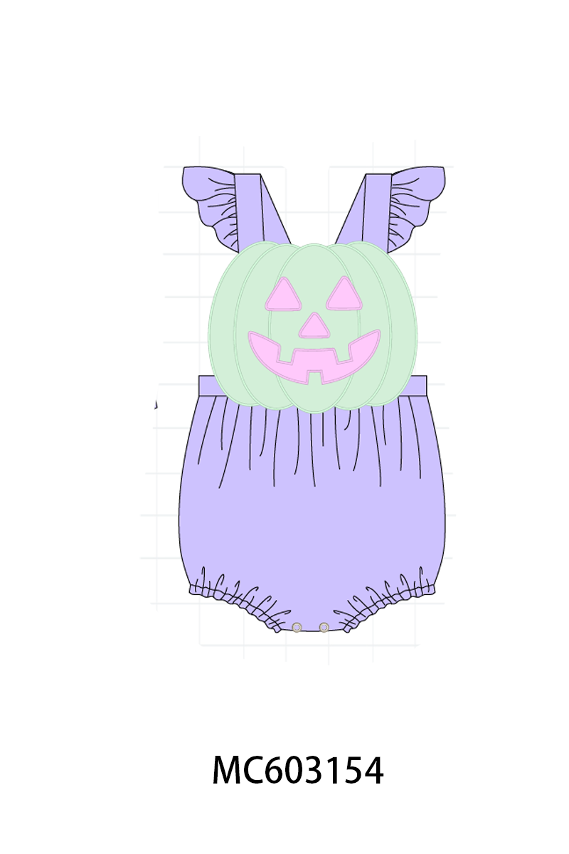 PO83 Purple halloween pumpkin ghost applique collection