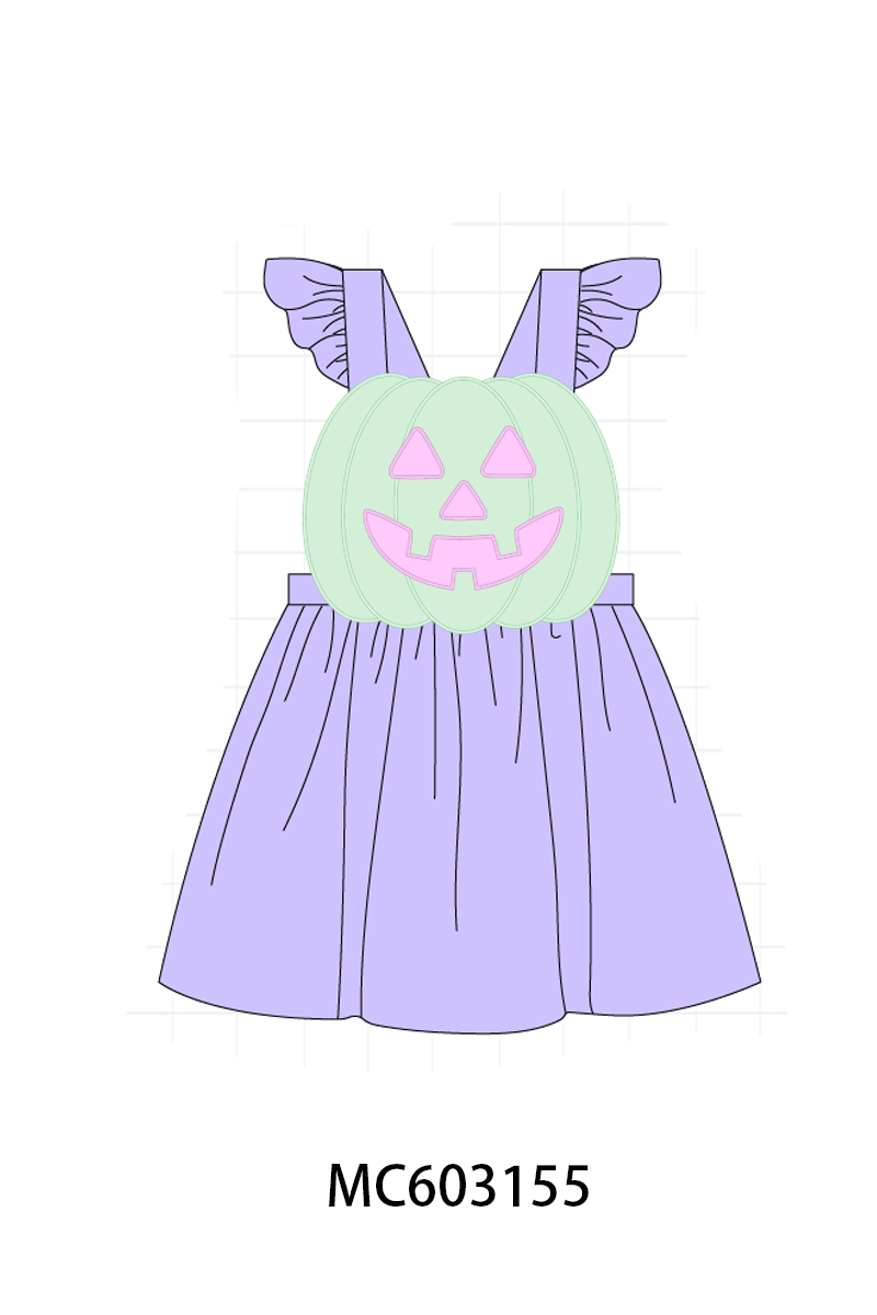 PO83 Purple halloween pumpkin ghost applique collection