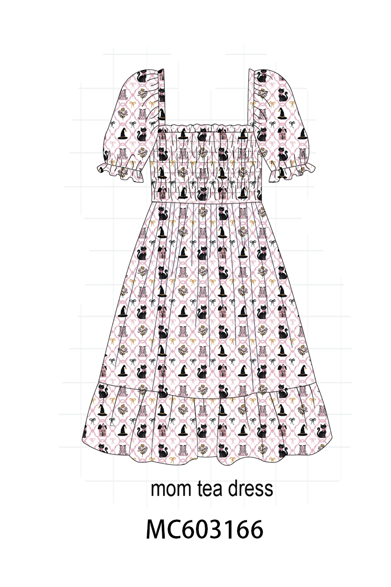 PO83 Pink halloween cat embroidery collection