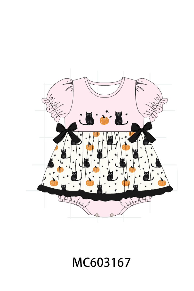 PO83 Halloween pumpkin cat embroidery collection