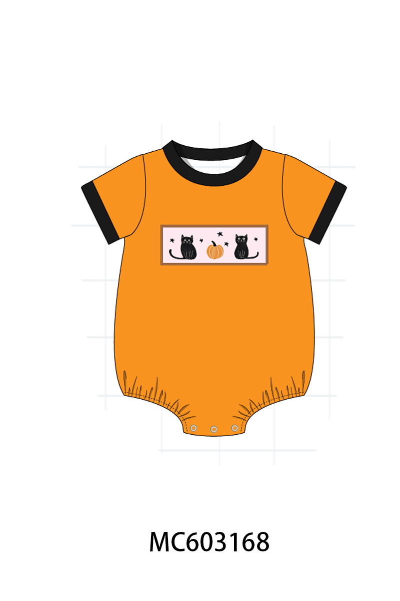 PO83 Halloween pumpkin cat embroidery collection