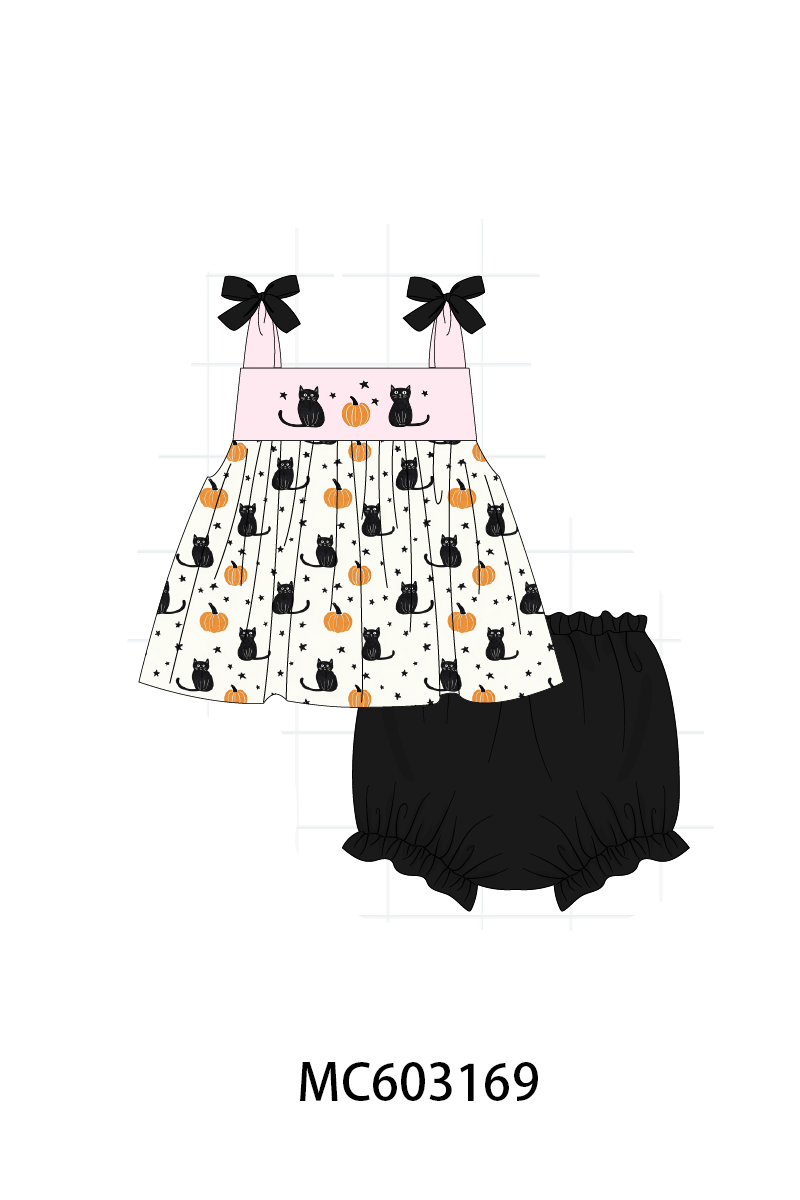 PO83 Halloween pumpkin cat embroidery collection