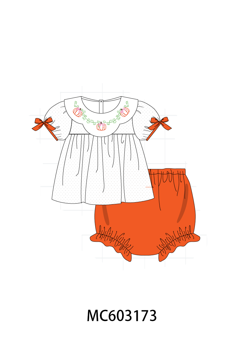 PO83 Pumpkin bow embroidery collection