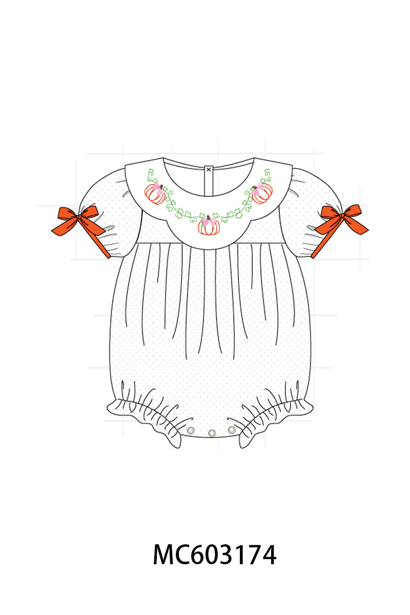 PO83 Pumpkin bow embroidery collection