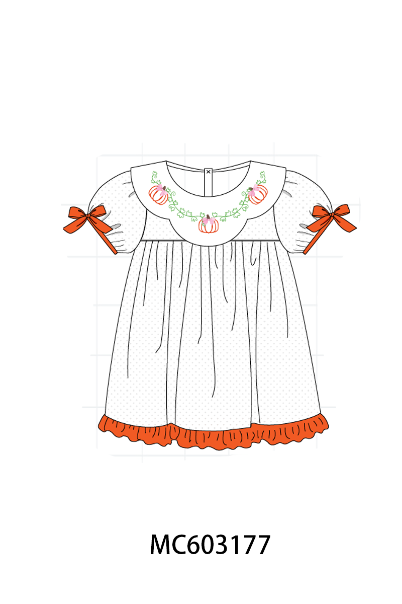PO83 Pumpkin bow embroidery collection