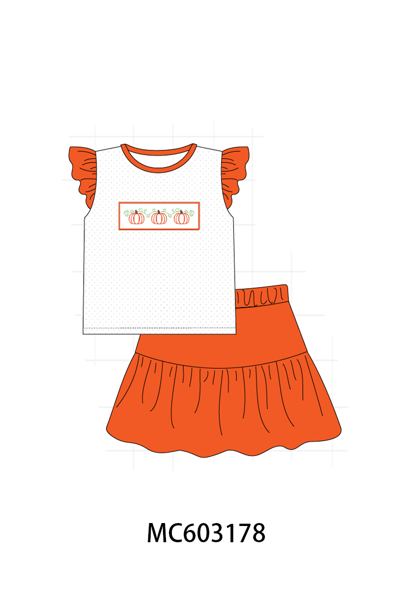 PO83 Pumpkin bow embroidery collection