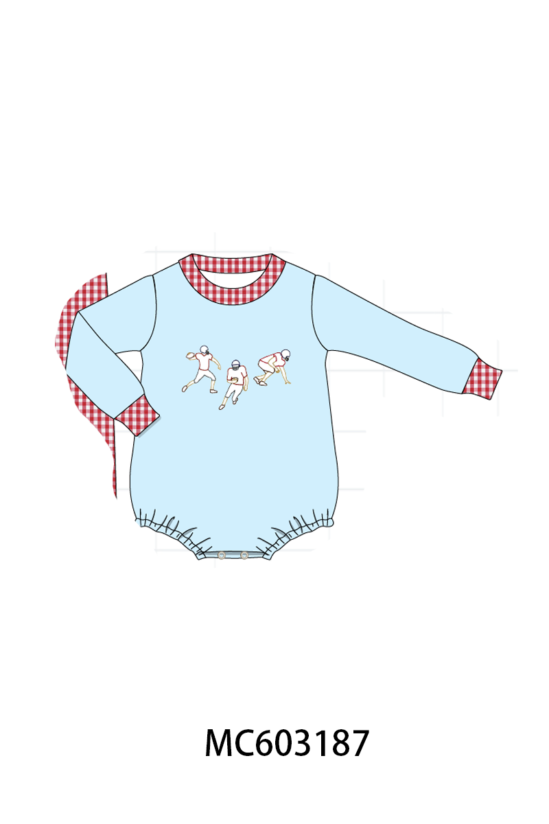 PO83 Blue football embroidery collection