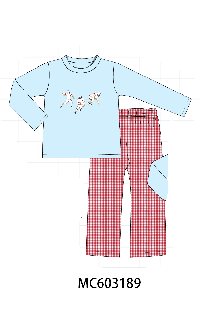 PO83 Blue football embroidery collection