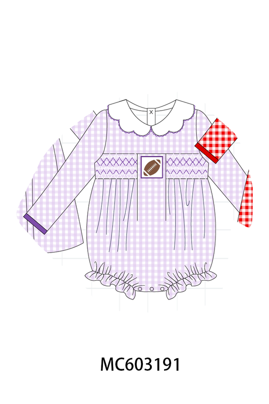 PO83 Multicolored football smocked gingham collection 1
