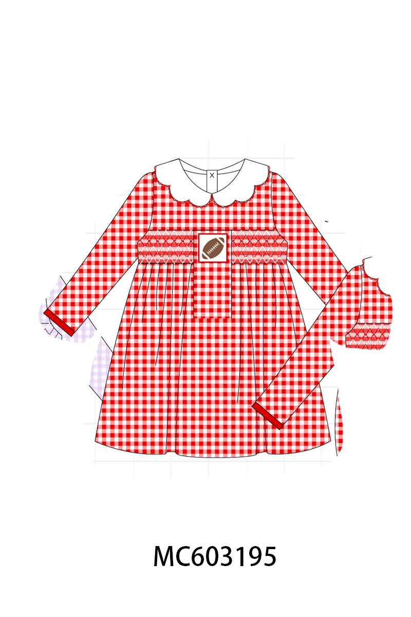 PO83 Multicolored football smocked gingham collection 1