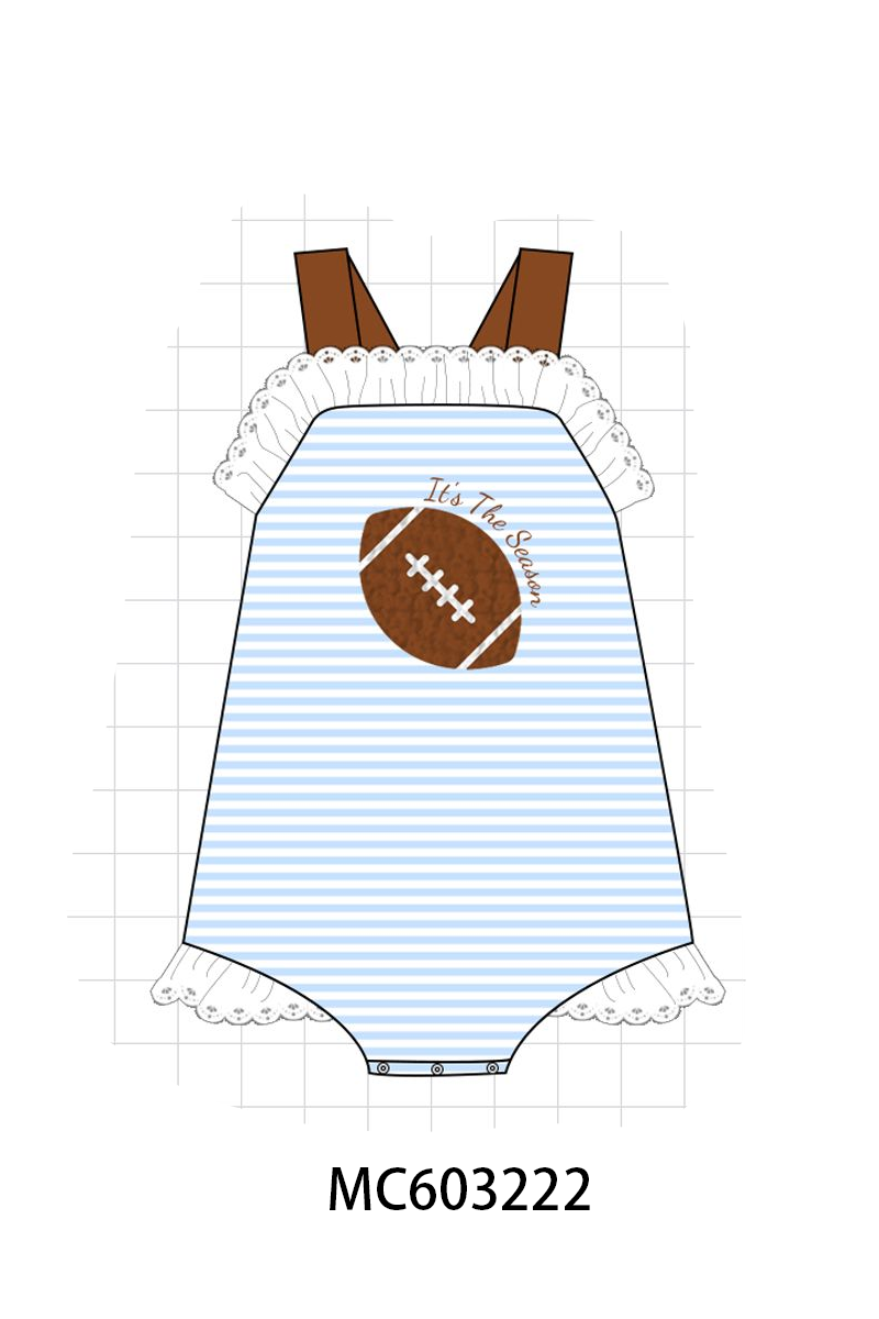 PO83 Blue football french knot stripe collection