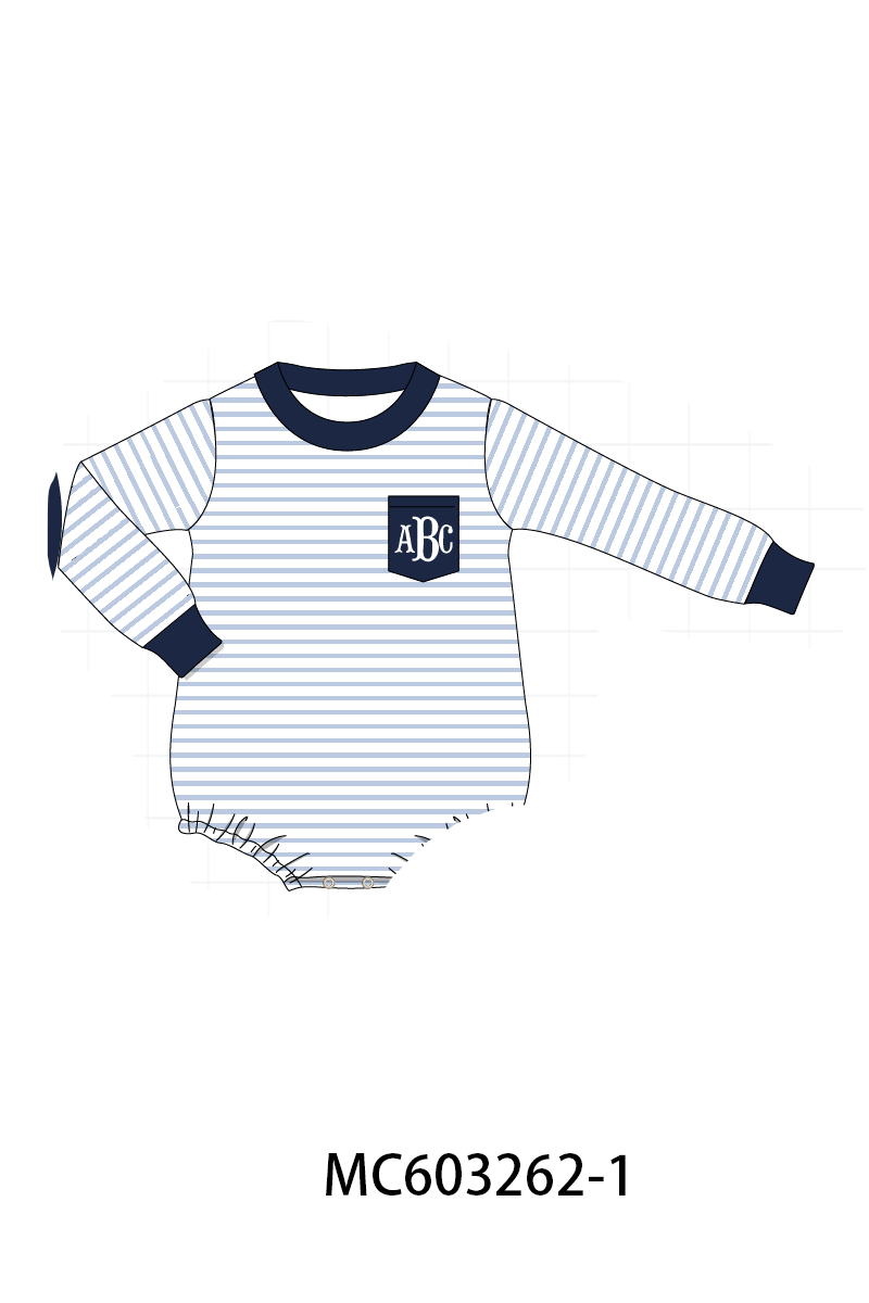 PO83 Navy floral monogram smocked collection