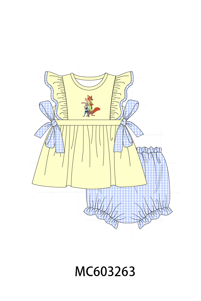 PO83 Character embroidery ruffle stripe collection