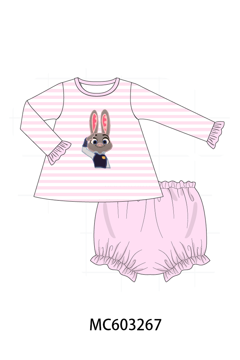 PO83 Character embroidery ruffle stripe collection