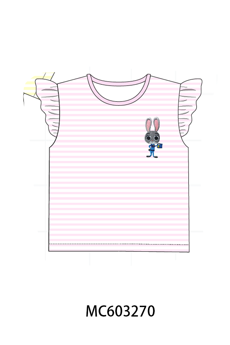 PO83 Character embroidery ruffle stripe collection