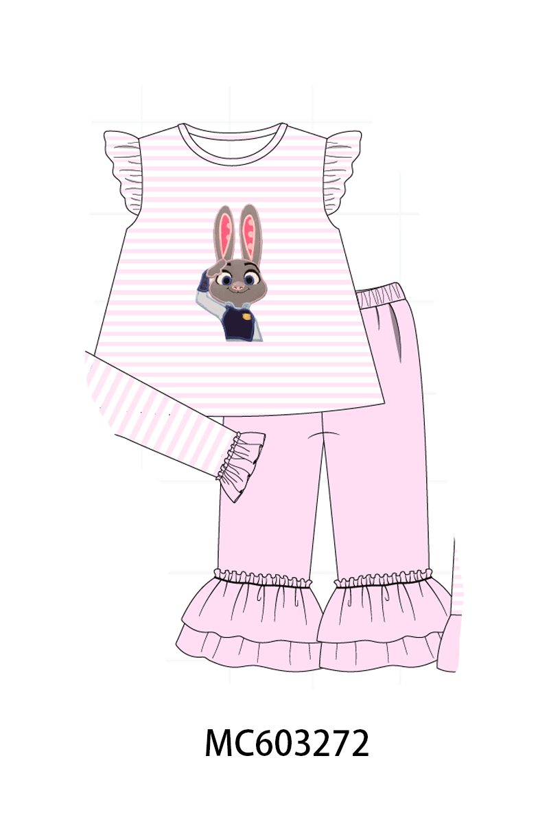 PO83 Character embroidery ruffle stripe collection