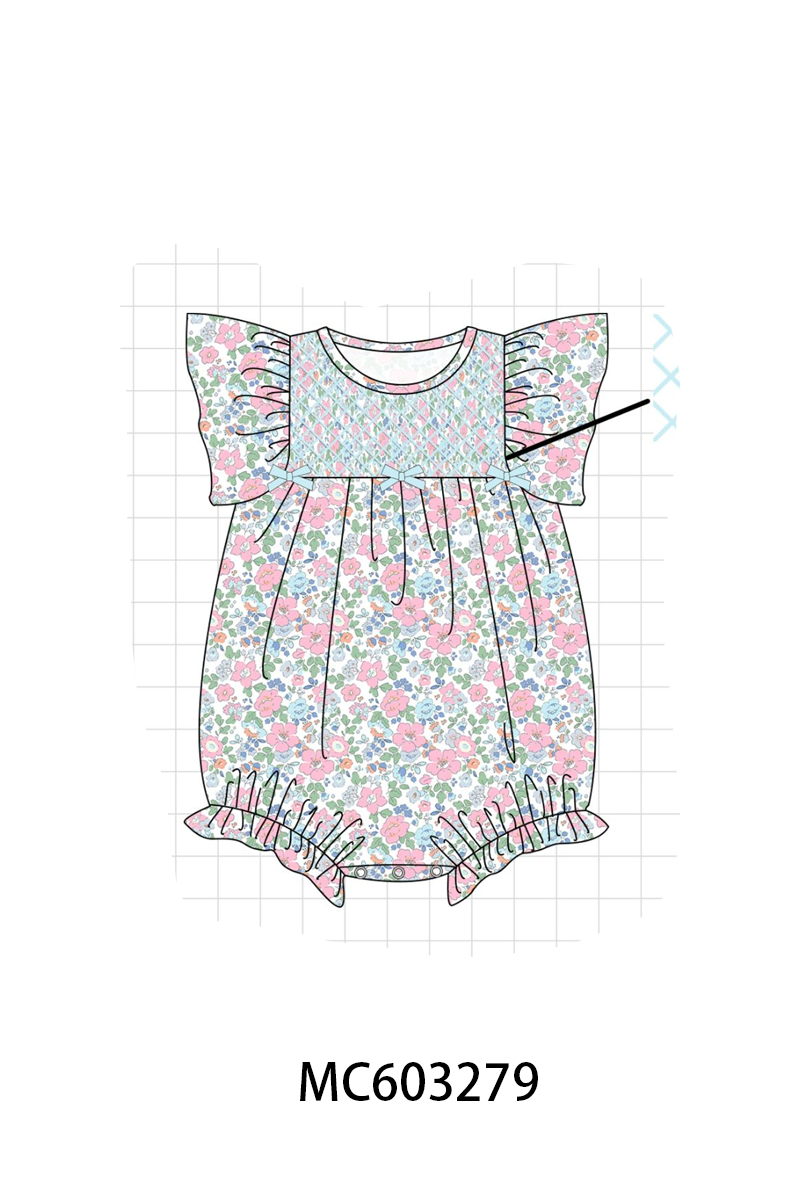 PO83 Vintage floral print smocked collection