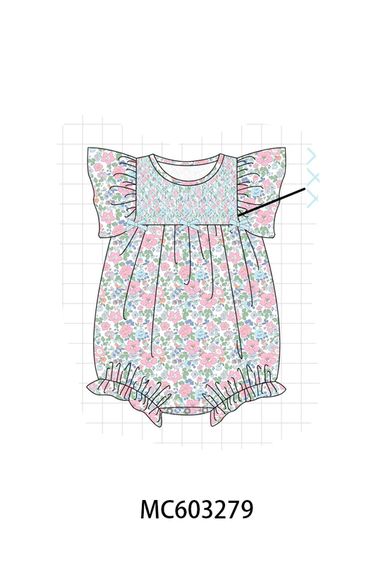 PO83 Vintage floral print smocked collection