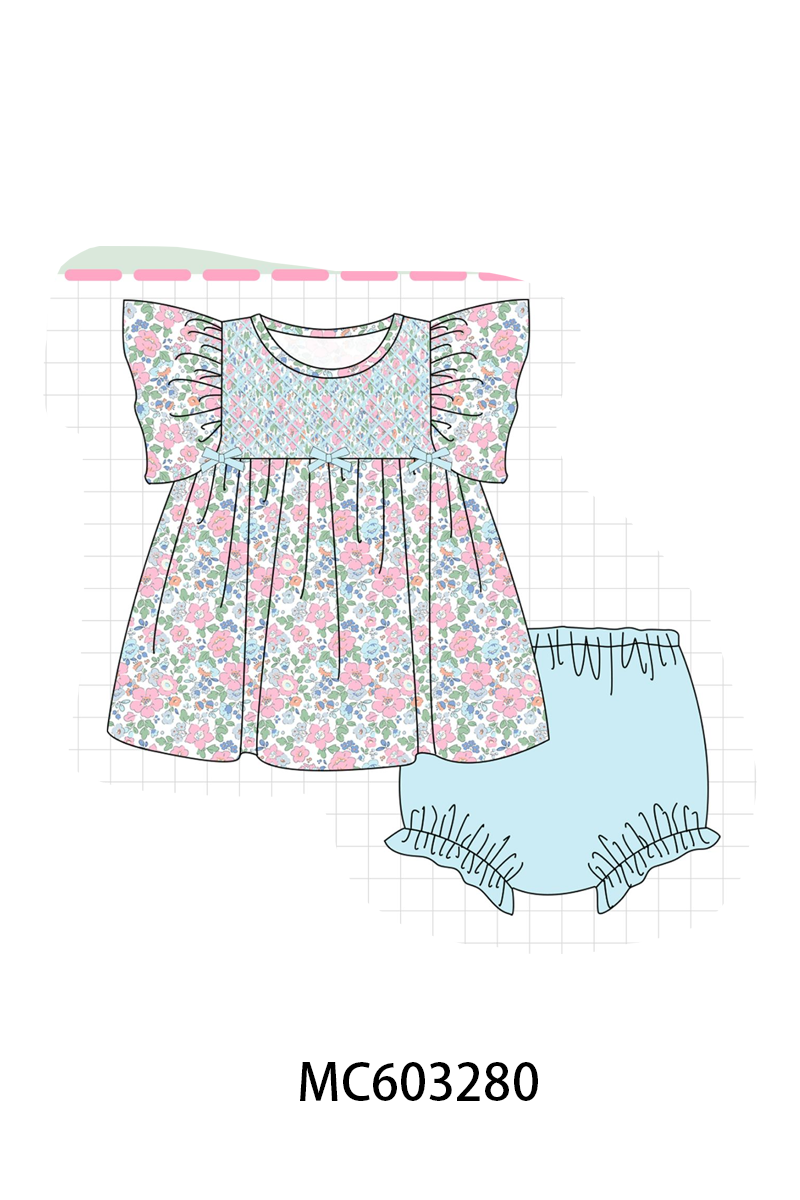 PO83 Vintage floral print smocked collection