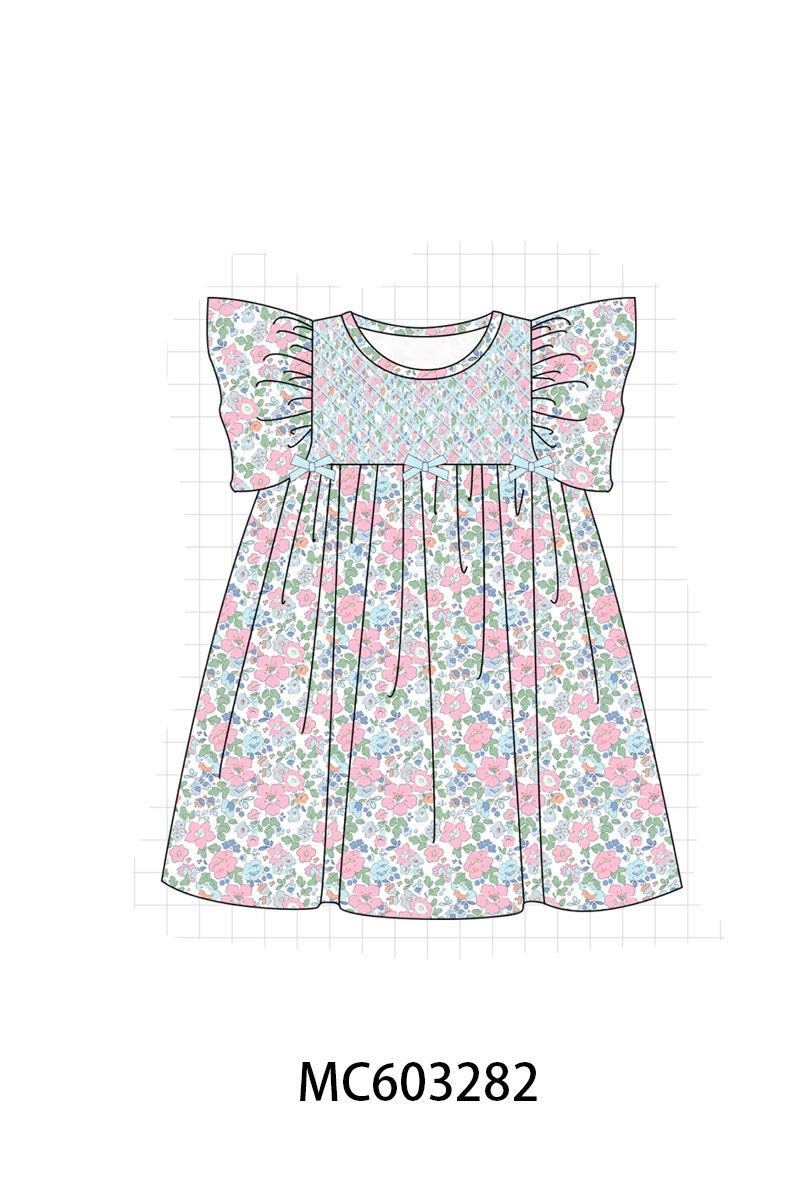 PO83 Vintage floral print smocked collection