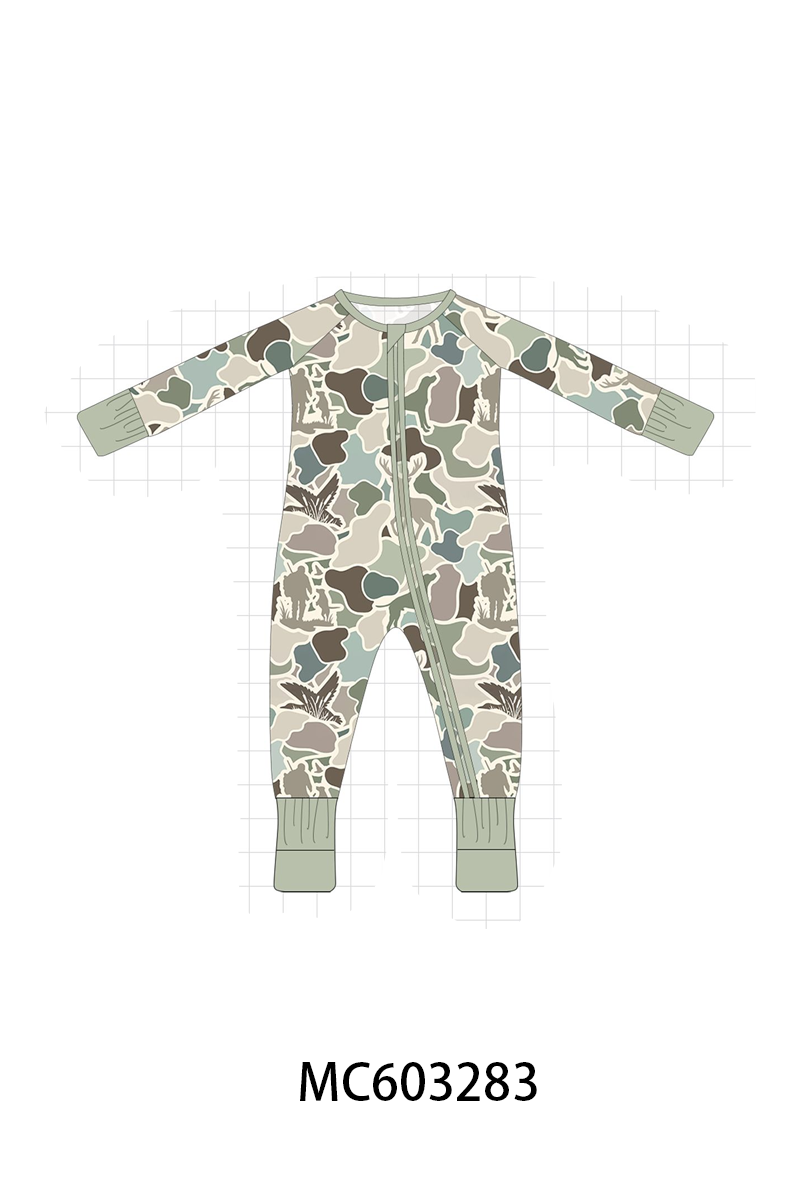 PO83 Green camouflage hunting print bamboo collection