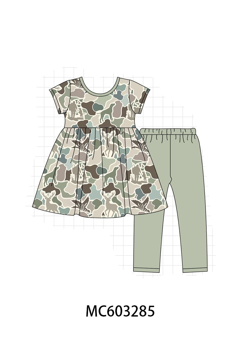 PO83 Green camouflage hunting print bamboo collection