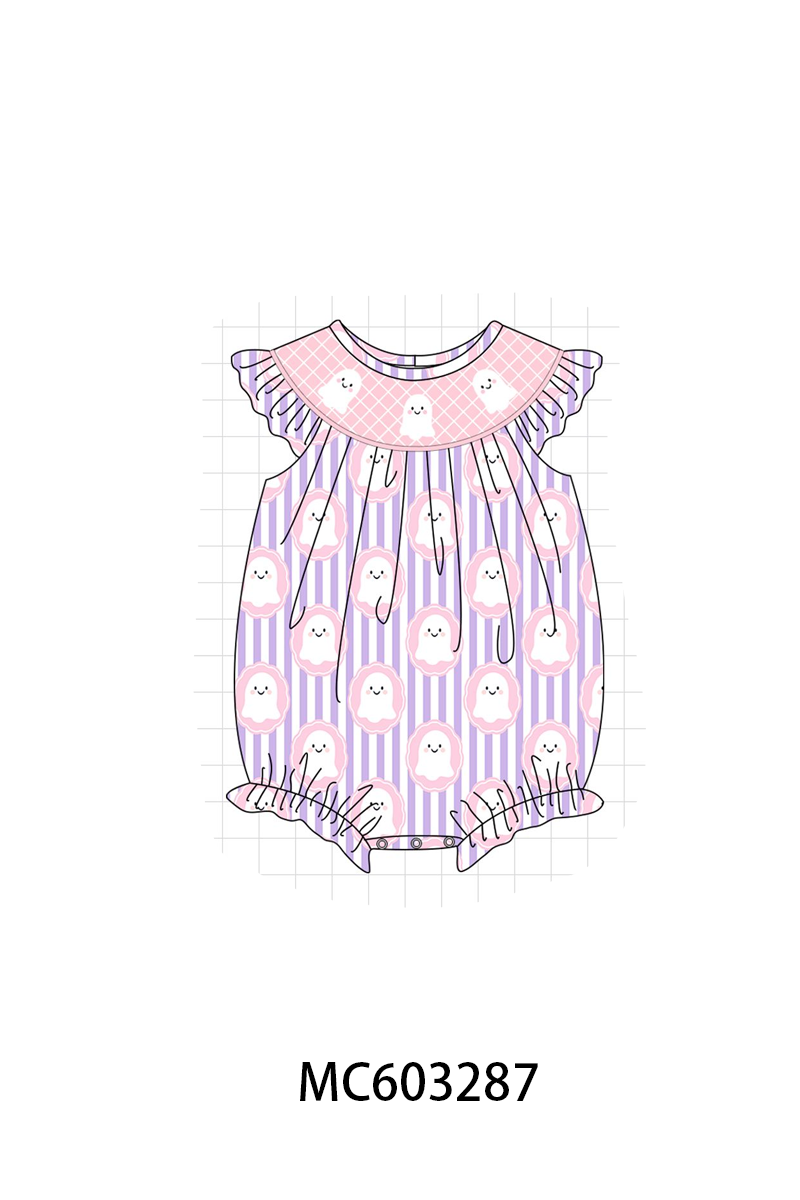 PO83 Purple ghost smocked stripe collection
