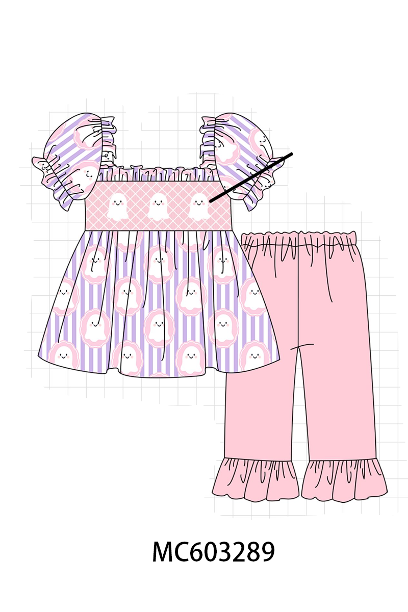 PO83 Purple ghost smocked stripe collection