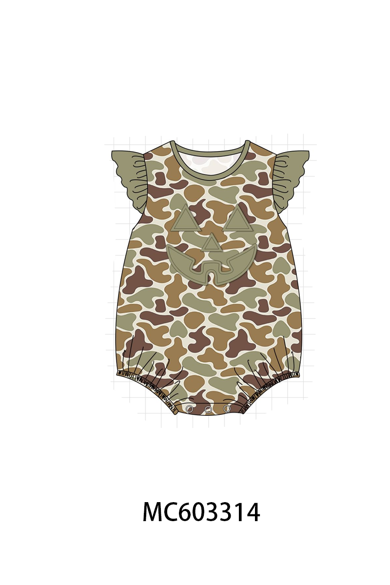 PO83 Green camouflage halloween face applique collection