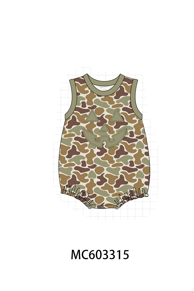 PO83 Green camouflage halloween face applique collection