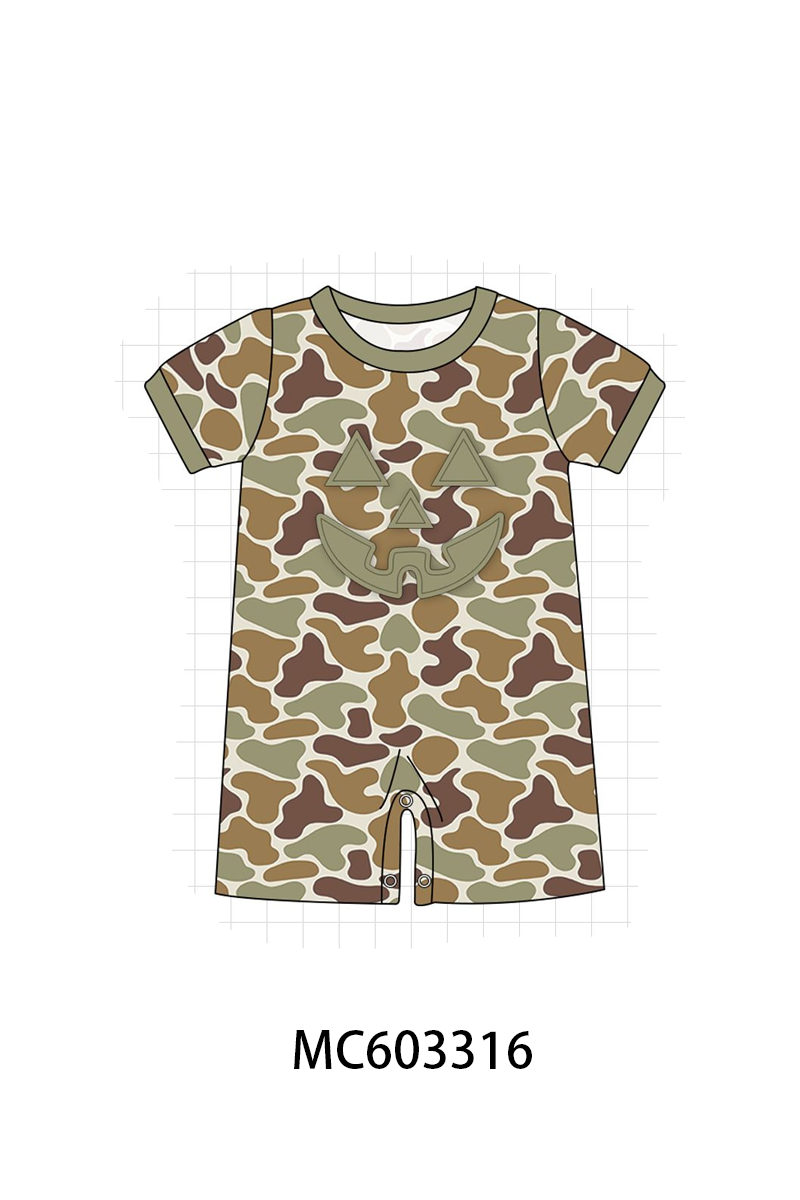 PO83 Green camouflage halloween face applique collection