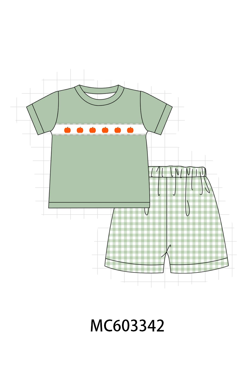 PO83 Blue&green pumpkin embroidery ruffle jacquard collection