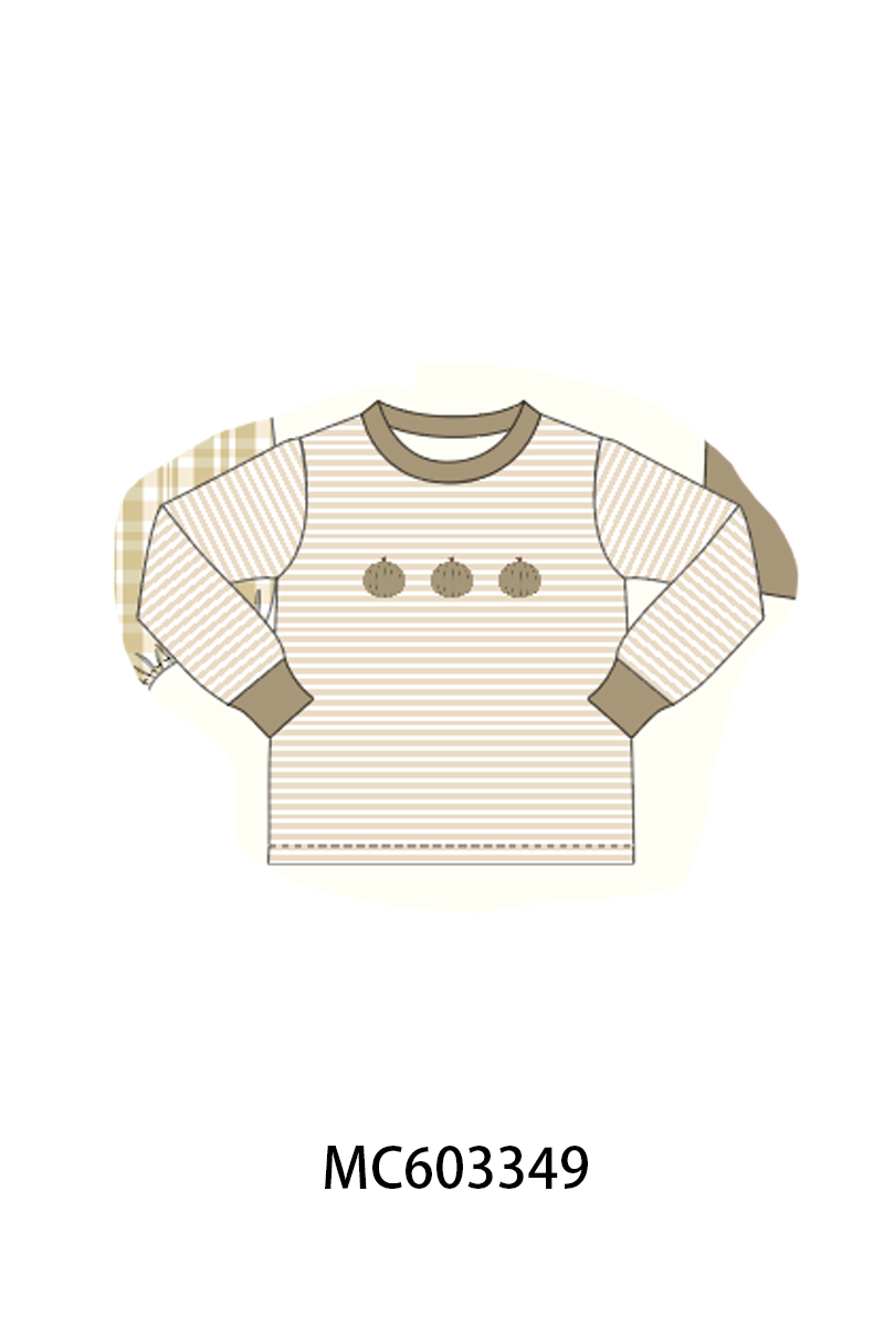 PO83 Khaki pumpkin embroidery plaid collection