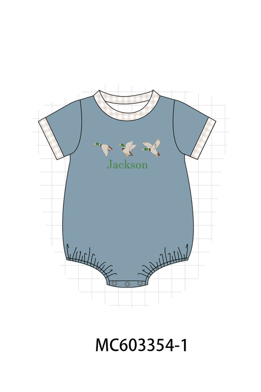 PO83 Blue duck monogram embroidery collection
