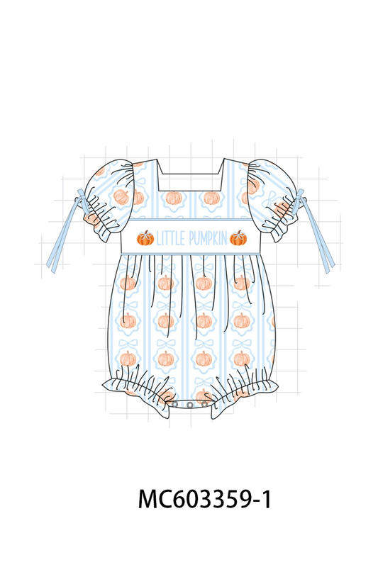 PO83 Blue pumpkin monogram embroidery collection