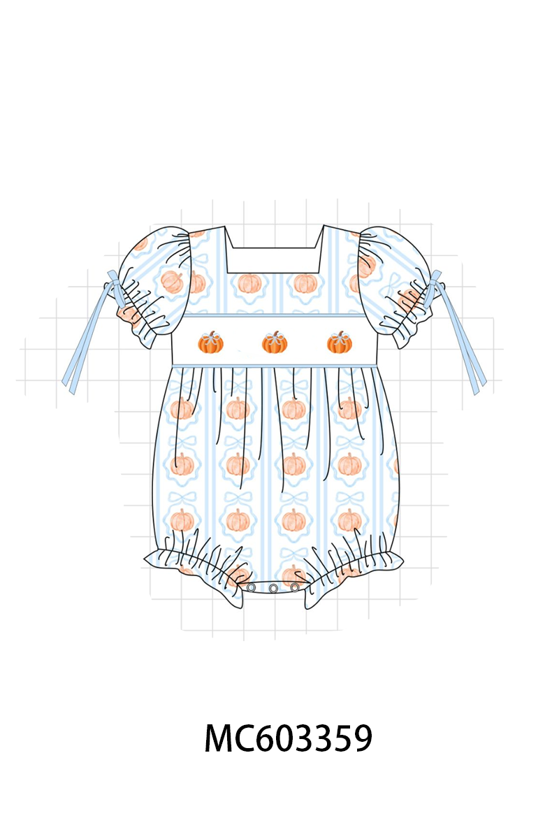 PO83 Blue pumpkin embroidery collection