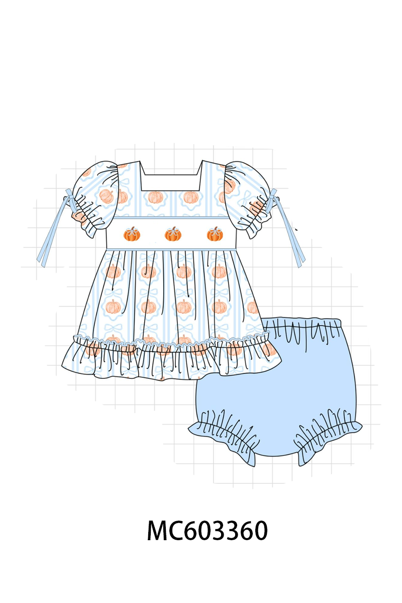 PO83 Blue pumpkin embroidery collection