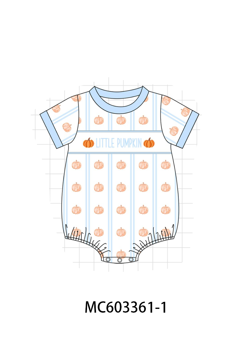 PO83 Blue pumpkin monogram embroidery collection