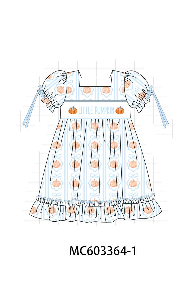 PO83 Blue pumpkin monogram embroidery collection