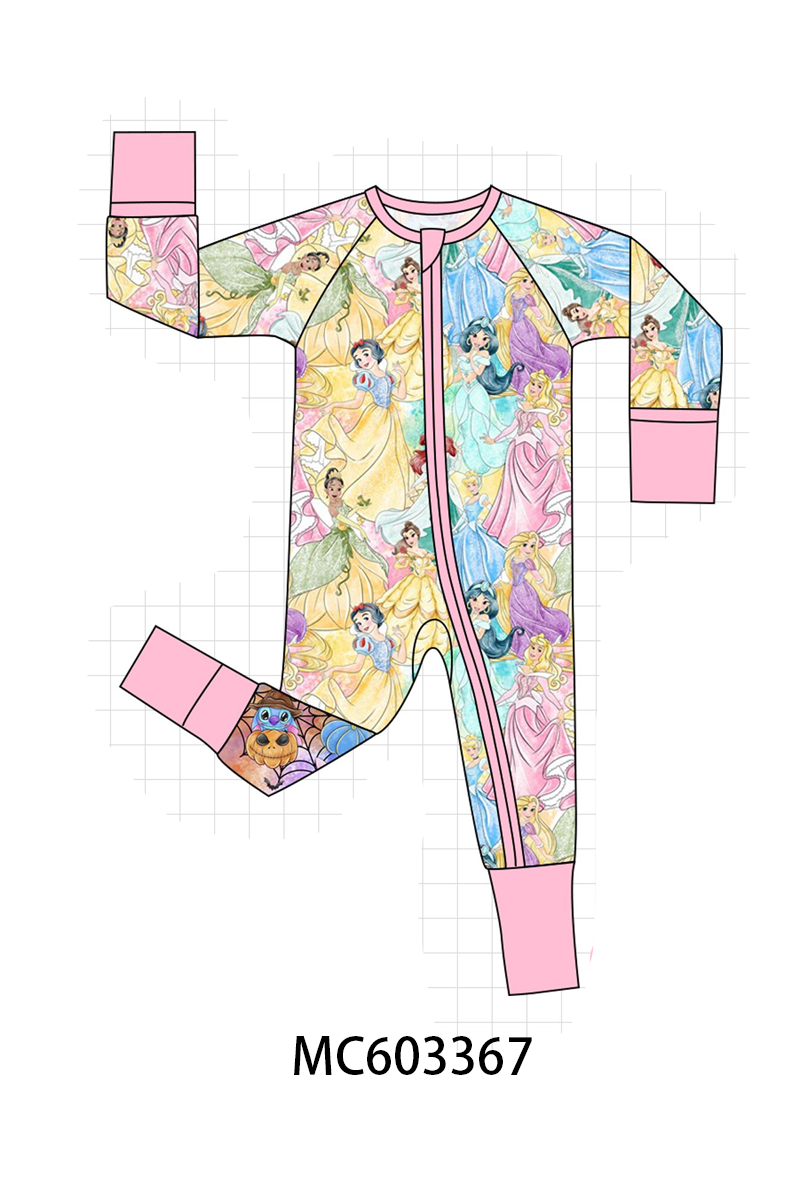 PO83 Pink princess print bamboo pajama collection