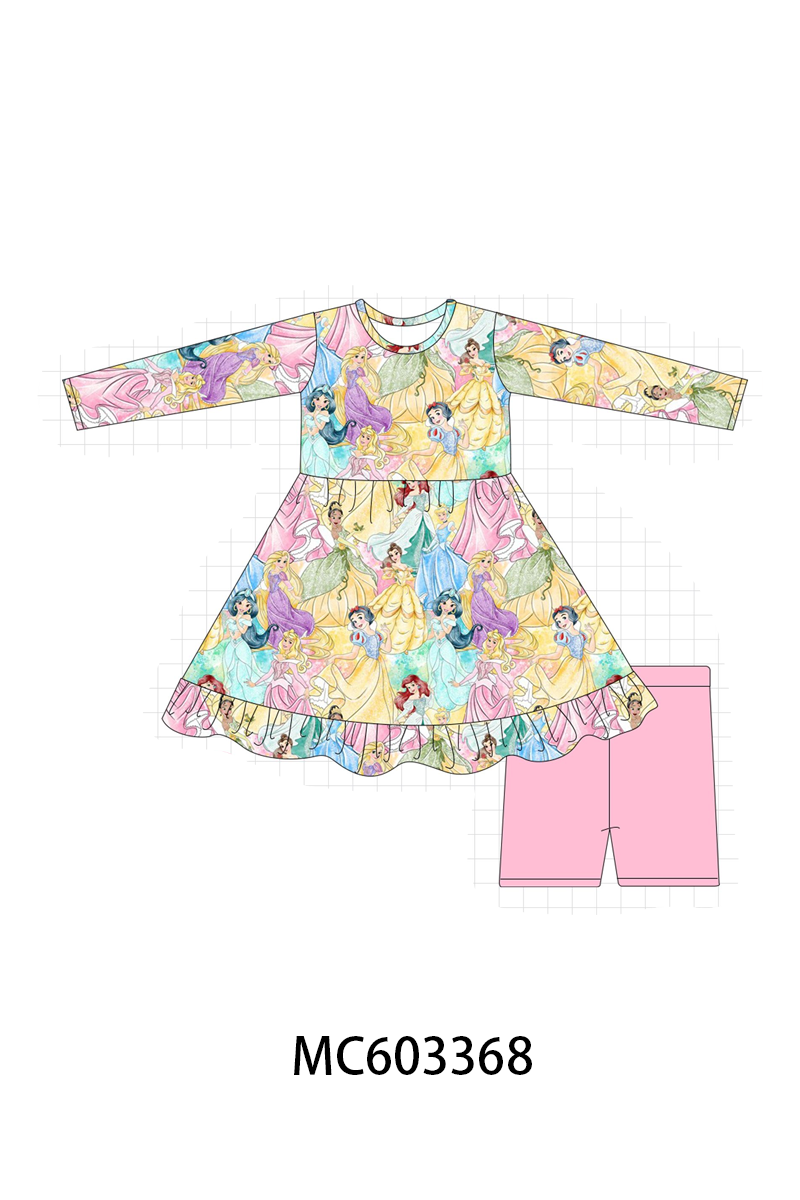 PO83 Pink princess print bamboo pajama collection
