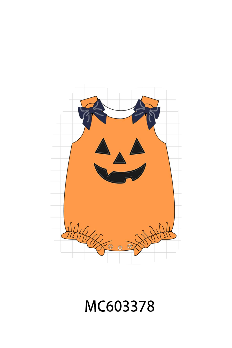 PO83 Orange halloween face applique collection