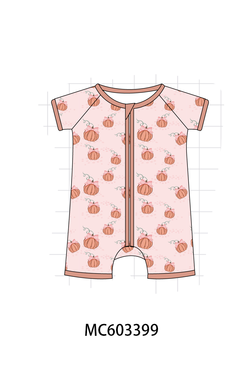 PO83 Pink pumpkin print bamboo collection