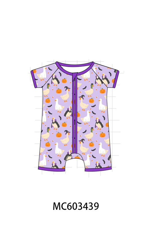 PO83 Purple halloween goose print bamboo collection