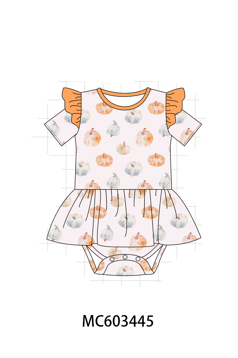 PO83 Orange pumpkin print bamboo collection