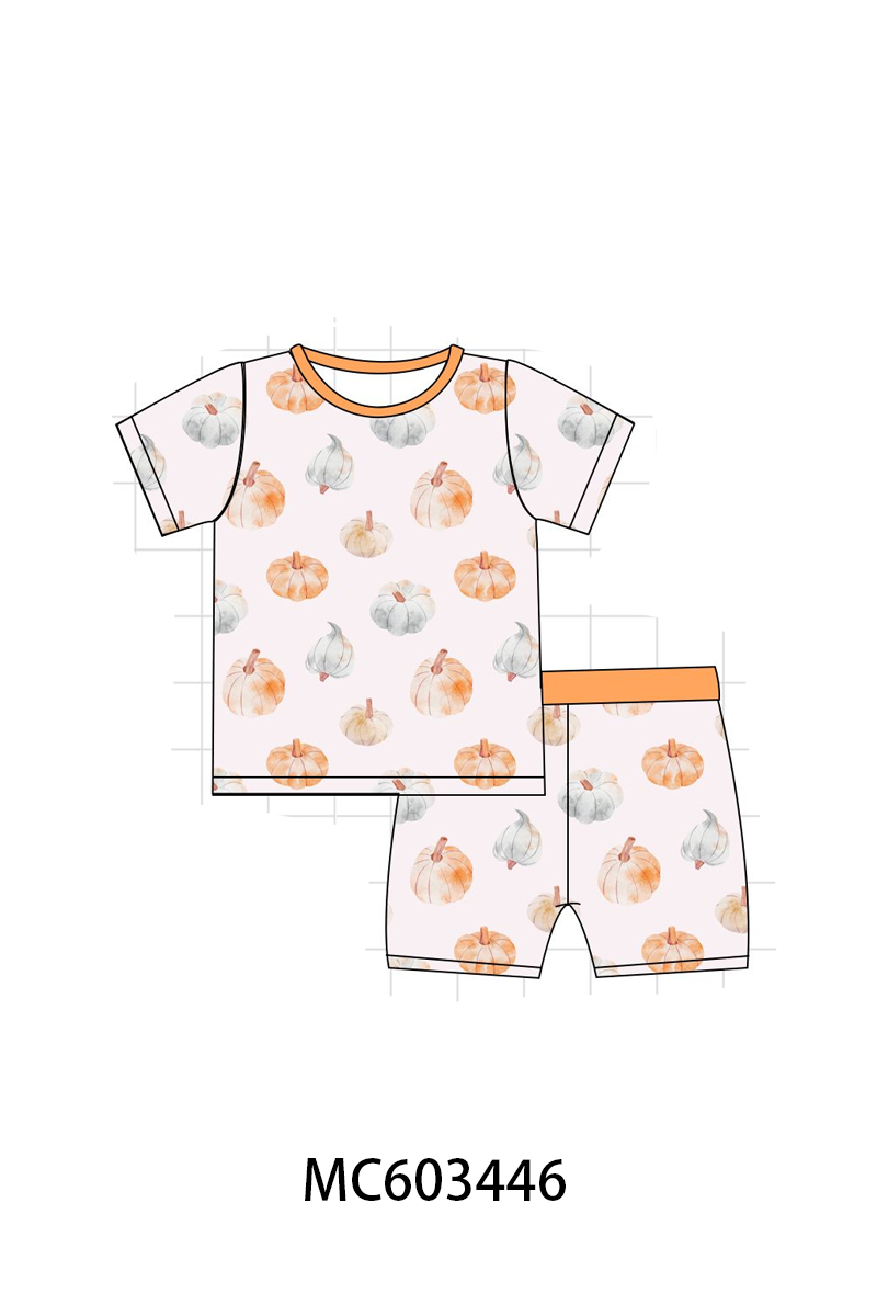 PO83 Orange pumpkin print bamboo collection