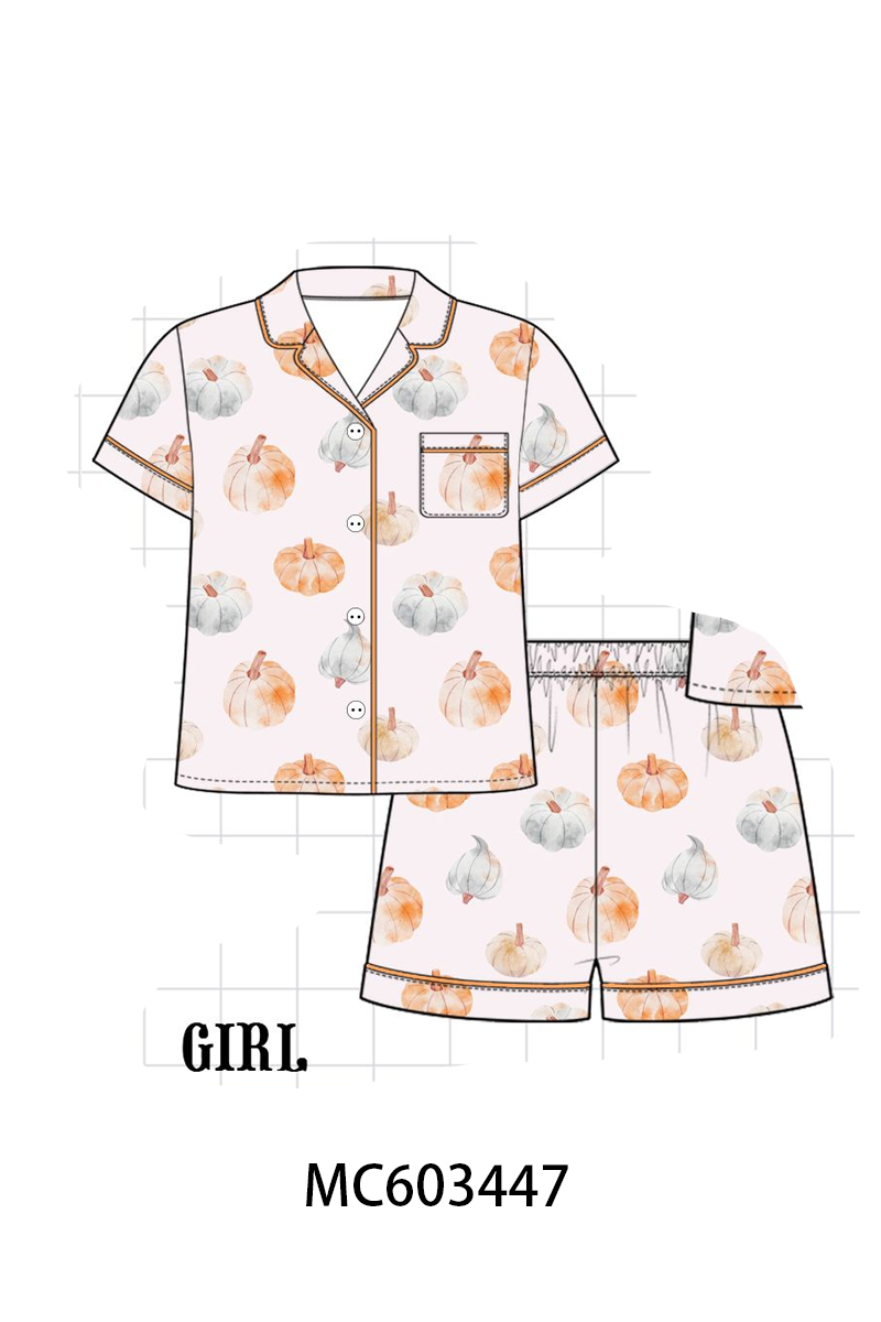 PO83 Orange pumpkin print bamboo collection