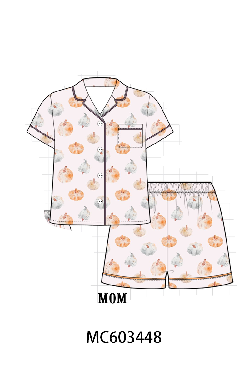 PO83 Orange pumpkin print bamboo collection