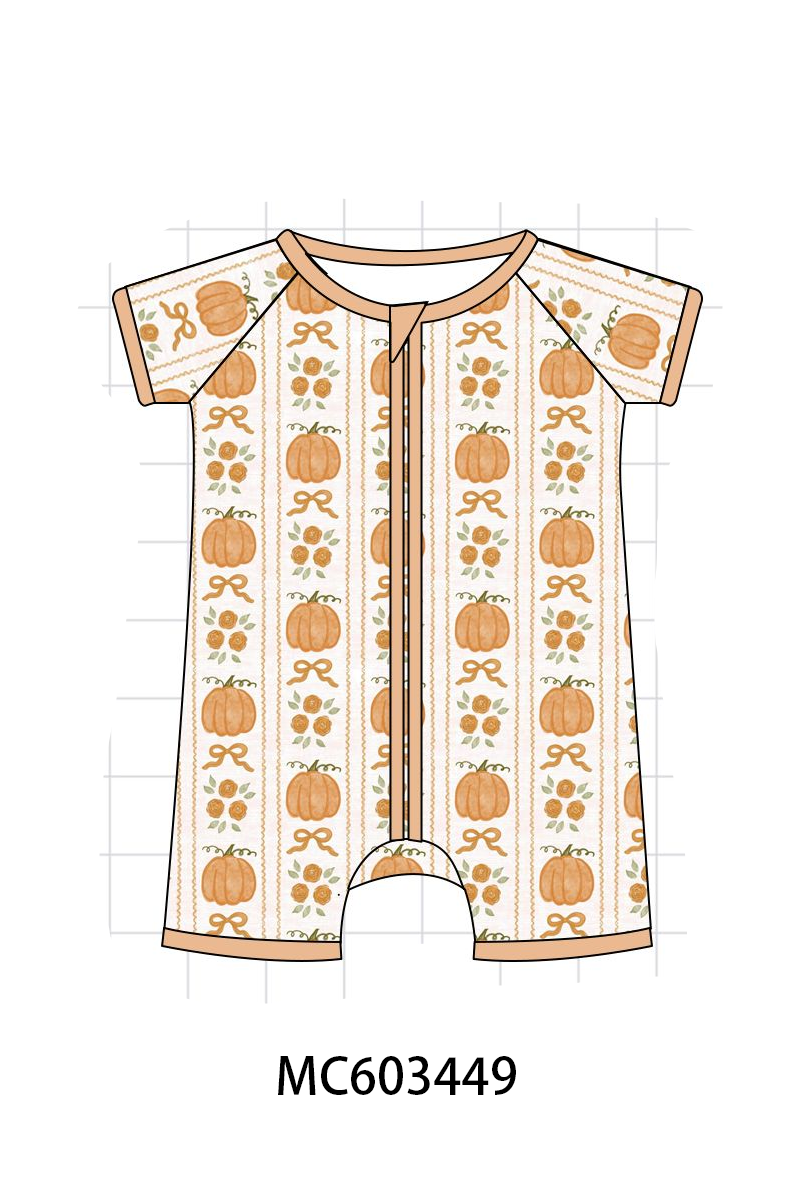 PO83 Pumpkin bow print bamboo collection