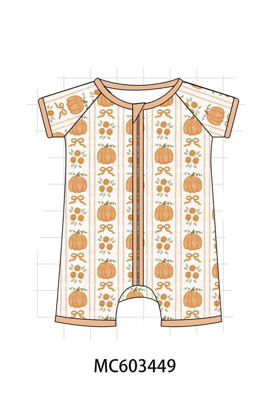 PO83 Pumpkin bow print bamboo collection